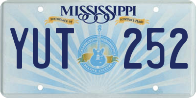 MS license plate YUT252