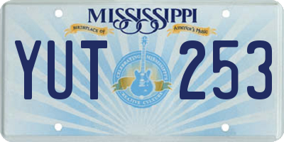 MS license plate YUT253
