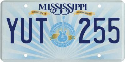 MS license plate YUT255