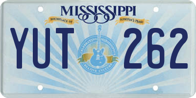 MS license plate YUT262
