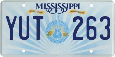 MS license plate YUT263