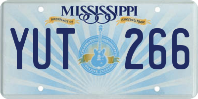MS license plate YUT266