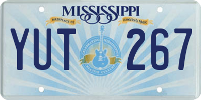 MS license plate YUT267