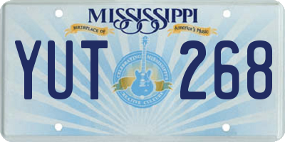 MS license plate YUT268