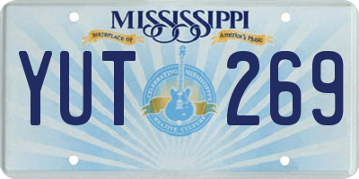 MS license plate YUT269