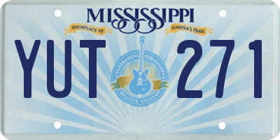 MS license plate YUT271