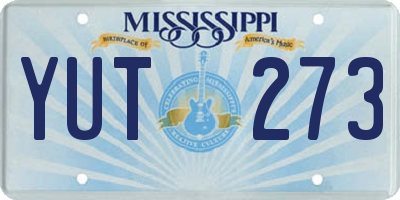 MS license plate YUT273