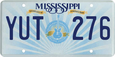MS license plate YUT276