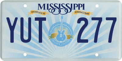 MS license plate YUT277