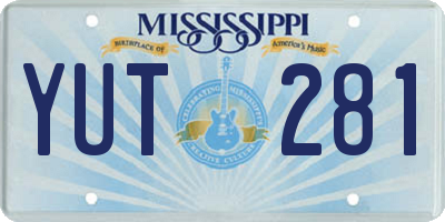 MS license plate YUT281