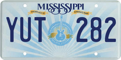 MS license plate YUT282