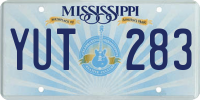 MS license plate YUT283