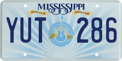 MS license plate YUT286