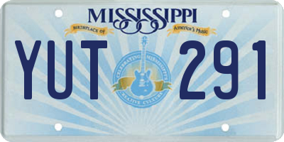 MS license plate YUT291