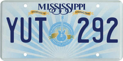 MS license plate YUT292