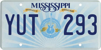 MS license plate YUT293