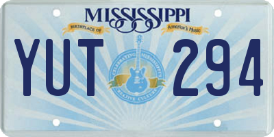 MS license plate YUT294
