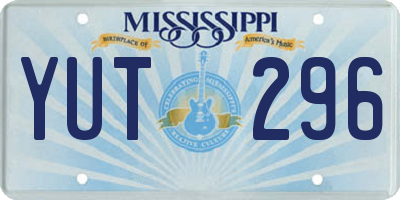 MS license plate YUT296