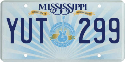MS license plate YUT299