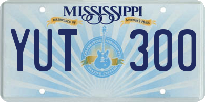 MS license plate YUT300