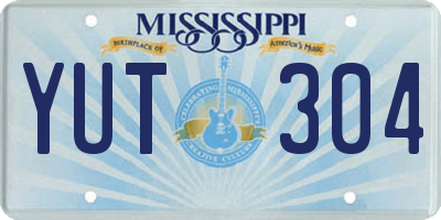MS license plate YUT304