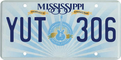 MS license plate YUT306