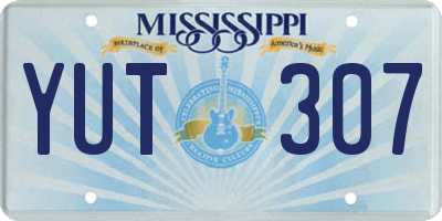 MS license plate YUT307