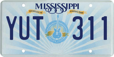MS license plate YUT311