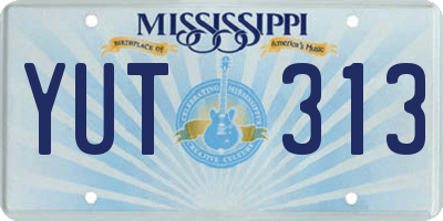 MS license plate YUT313