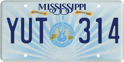 MS license plate YUT314
