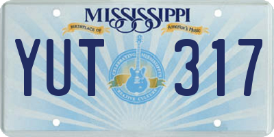 MS license plate YUT317