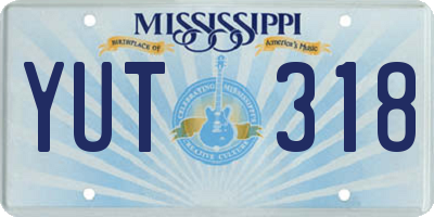 MS license plate YUT318