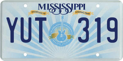 MS license plate YUT319