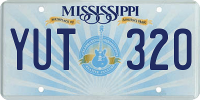 MS license plate YUT320