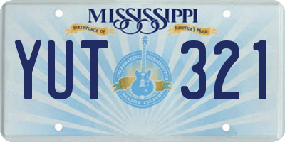 MS license plate YUT321