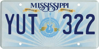 MS license plate YUT322