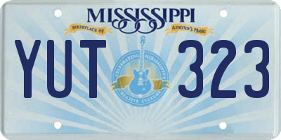 MS license plate YUT323