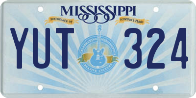 MS license plate YUT324