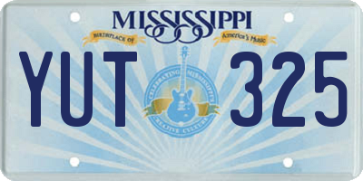 MS license plate YUT325