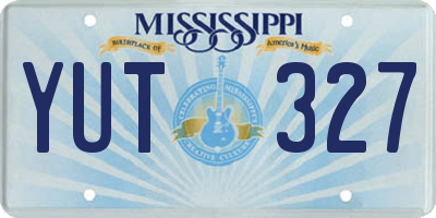 MS license plate YUT327