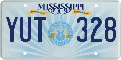 MS license plate YUT328