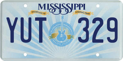 MS license plate YUT329