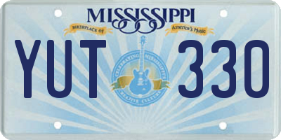 MS license plate YUT330