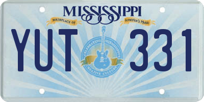 MS license plate YUT331
