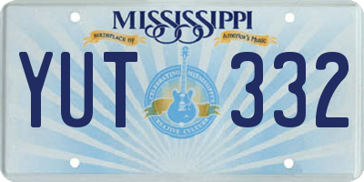 MS license plate YUT332