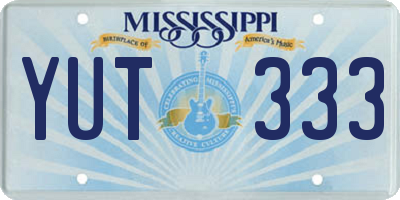 MS license plate YUT333