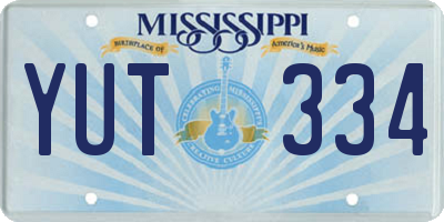 MS license plate YUT334