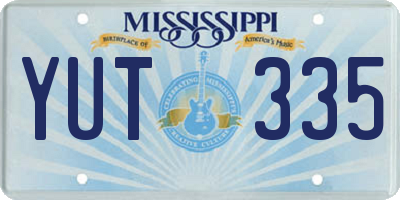 MS license plate YUT335