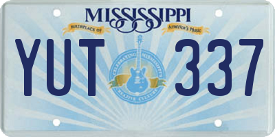 MS license plate YUT337
