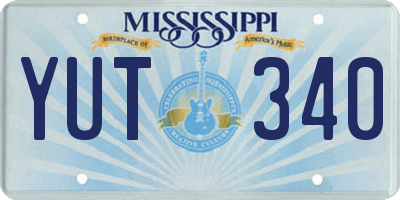 MS license plate YUT340